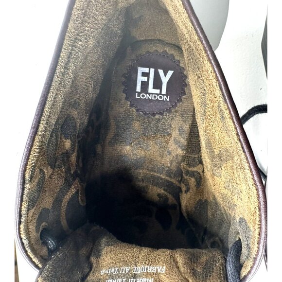 Fly London Womens Boots Leather Ankle Wedge Heel Lace-Up Burgundy 39 US 8-8.5 - Picture 11 of 13